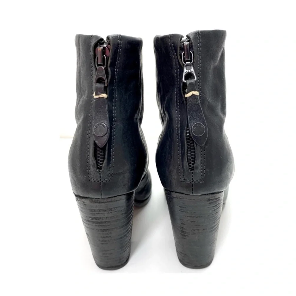 RAG & Bone Classic Newbury Leather Ankle Heel Bootie in Black Size 6